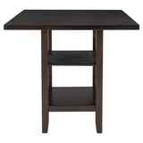 TREXM 5-Piece Wooden Counter Height Dining Set with Padded Chairs and Storage Shelving (Espresso) - Home Elegance USA