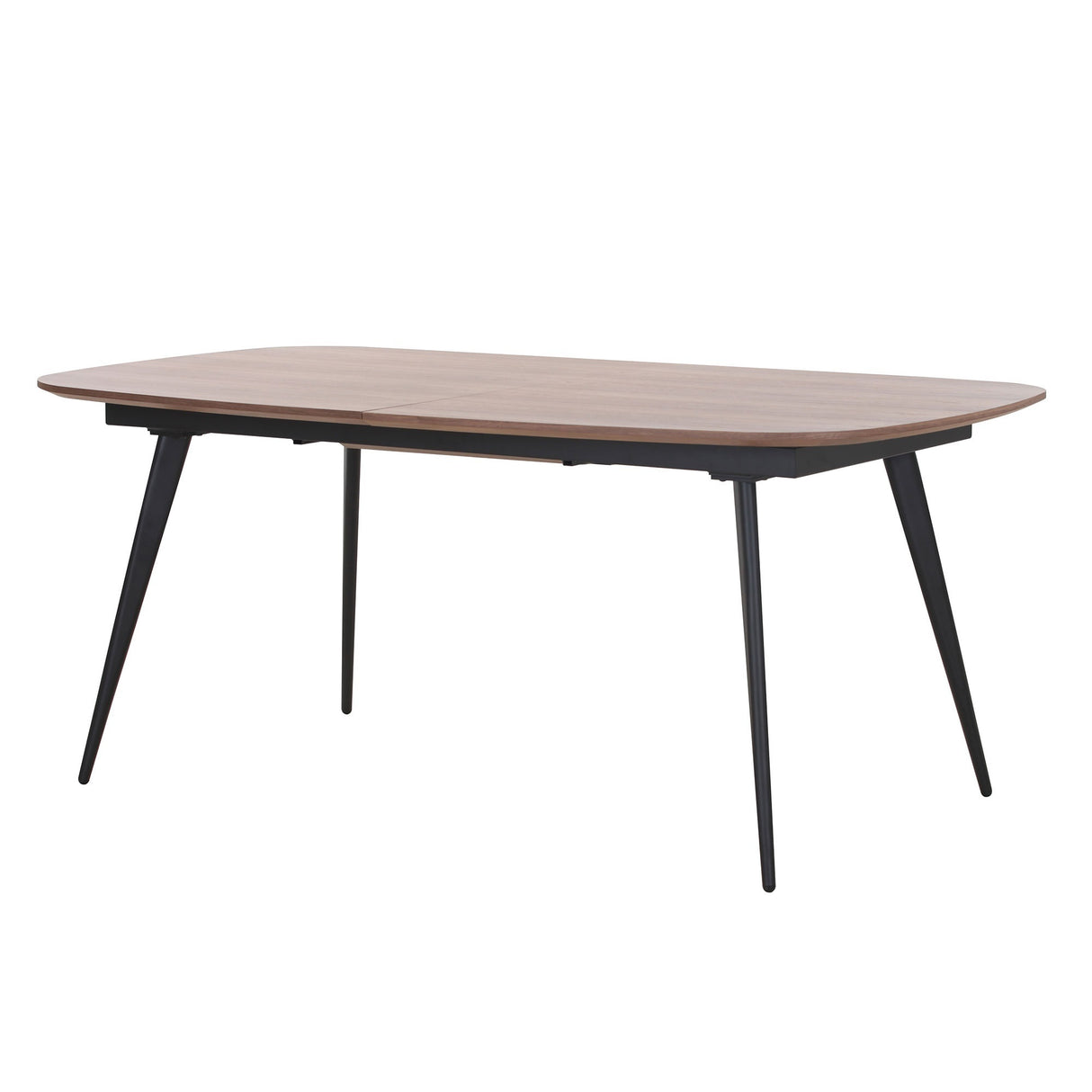 Expandable Wood Dining Table Kitchen Table Small Space Dining Table walnut desk top with Black metal foot - Home Elegance USA