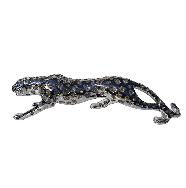 Ambrose Diamond Encrusted Chrome Plated Panther (53"L x 9.5"W x 11"H)