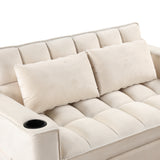 55.3" 4 - 1 Multi - functional Sofa Bed with Cup Holder and USB Port for Living Room or Apartments Milky White - SG000830AAA - image - 16