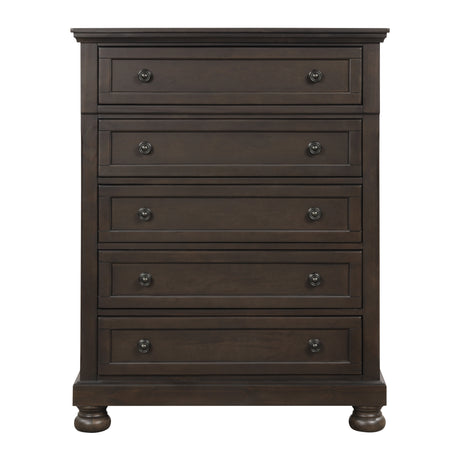 Traditional Design Bedroom Furniture 1pc Chest of 5x Drawers Grayish Brown Finish Wooden Furniture - Home Elegance USA