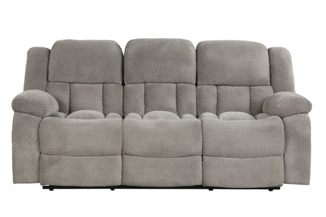 Armada Manual Recliner Sofa Made with Chenille Fabric in White Home Elegance USA