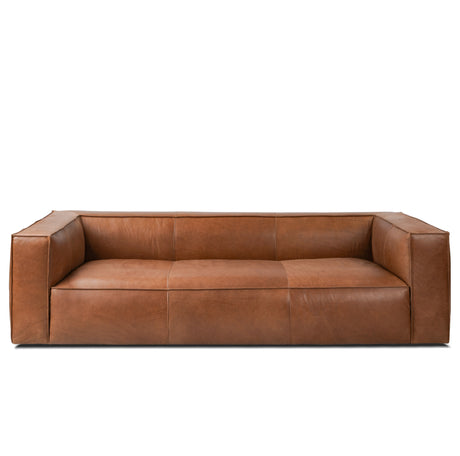 Vanessa Full Aniline Leather Stationary Sofa - Home Elegance USA
