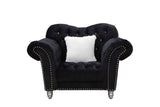 Galaxy Home Jessica Living Room Velvet Material Chair Collection in Color Black - Home Elegance USA