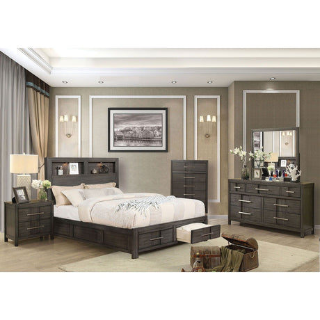 Karla - 5 Piece Queen Bedroom Set With Chest - Gray - Home Elegance USA