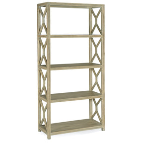 Hooker Furniture Surfrider Etagere – Driftwood Finish, 4 Shelves, Pecan Veneers, Casual Beach-Inspired Design - sold by Home Elegance USA