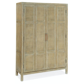 Hooker Furniture Surfrider Bar Cabinet – Driftwood Wood & Rattan Coastal Bar