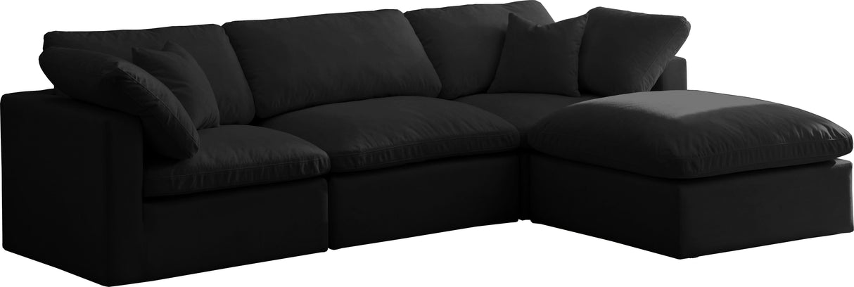 Plush - Cloud Modular Sectional - Black - Fabric - Modern & Contemporary - Home Elegance USA