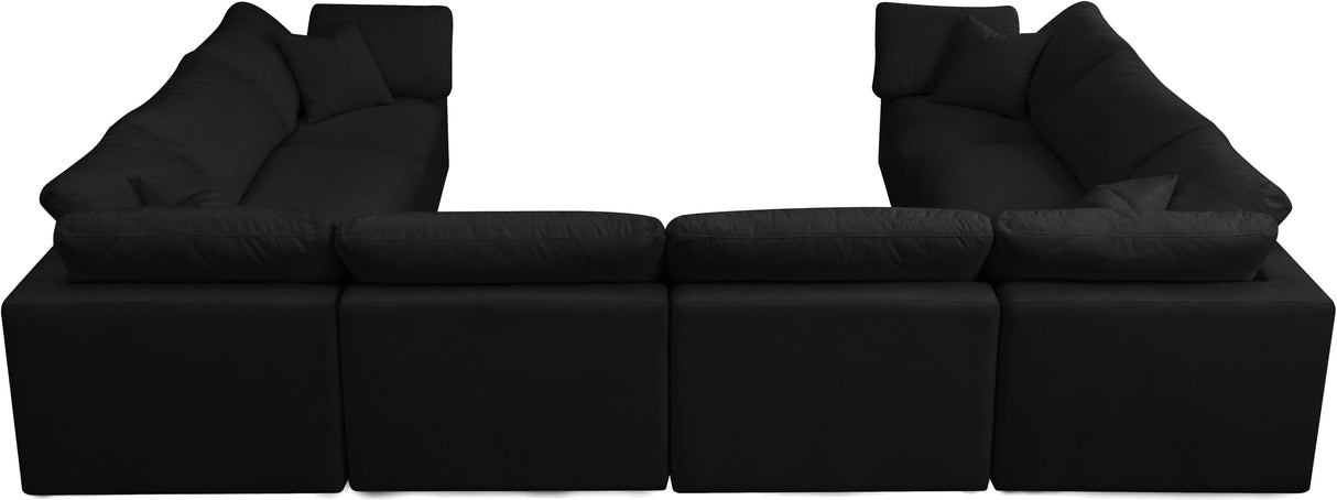 Plush Cloud Modular Sectional Sofa in Black Fabric with customizable design and luxurious cushions- Home Elegance USA - Home Elegance USA
