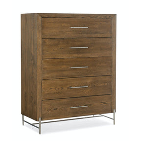 Hooker Furniture Chapman Five-Drawer Chest – Sorrel Finish, Cedar-Lined Drawer, Contemporary Craftsman Design