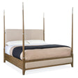 Chapman Four Poster Bed | Upholstered Bed in Samantha Taupe | Hooker Furniture