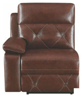 Brown Leather Power Reclining Sectional Chester 603440PP | Coaster | Home Elegance USA