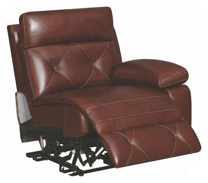 Brown Leather Power Reclining Sectional Chester 603440PP | Coaster | Home Elegance USA