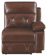 Brown Leather Power Reclining Sectional Chester 603440PP | Coaster | Home Elegance USA