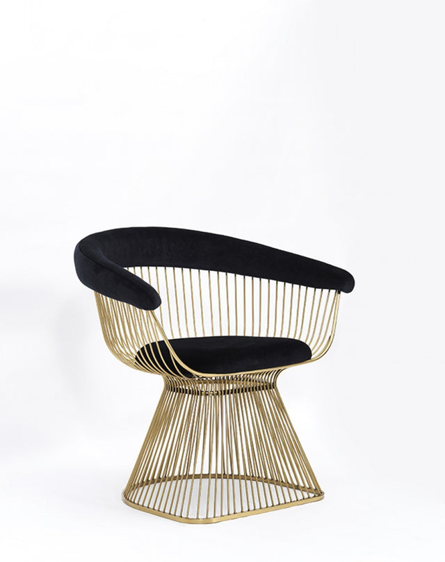 Modrest Chandler Black Velvet & Gold Dining Chair - Home Elegance USA