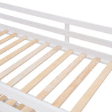 Twin-Over-Twin Bunk Bed with Twin size Trundle , Separable Bunk Bed for Bedroom - White - Home Elegance USA