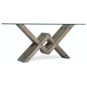 Affinity Glass Top Accent Console in Greige Oak – Hooker Furniture