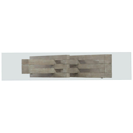 Affinity Glass Top Accent Console in Greige Oak – Hooker Furniture