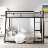 Metal Floor Bunk Bed, Twin over Full,Black(OLD SKU:MF193244AAB) - Home Elegance USA