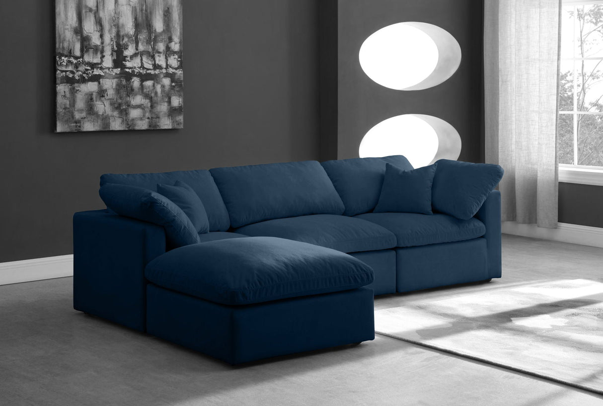 Plush - Cloud Modular Sectional Standart - Navy - Fabric - Modern & Contemporary - Home Elegance USA