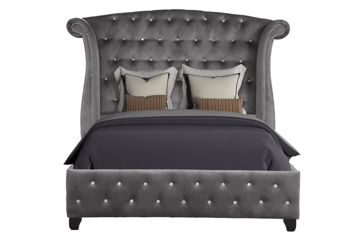 Sophia Queen Bed Gray - Home Elegance USA