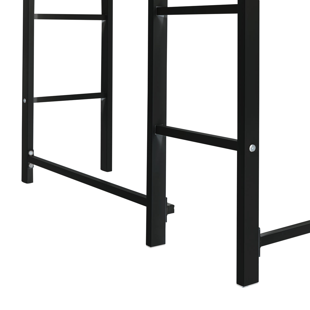 Twin Metal Loft Bed with 2 Shelves and one Desk ,BLACK(Old SKU: MF281206AAB)