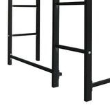 Twin Metal Loft Bed with 2 Shelves and one Desk ,BLACK(Old SKU: MF281206AAB)