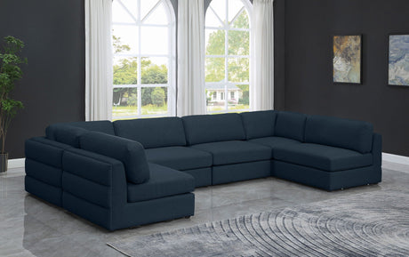 Beckham - Modular Sectional 6 Piece - Navy - Fabric - Home Elegance USA