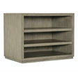 Linville Falls Open Desk Cabinet with Shelves in Smoked Gray Mink Finish – Hooker Furniture