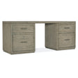 Linville Falls Desk 72-inch in Mink Finish with 2 File Cabinets - Hooker Furniture