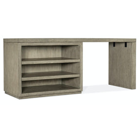 Linville Falls Desk 84-in Top with Open Cabinet and Leg Panel – Hooker Furniture