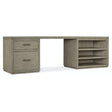 Linville Falls Desk 96-in with Small File and Open Cabinet – Hooker Furniture