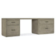 Linville Falls Desk 96-Inch with Small File and Lateral File Mink Finish | Hooker Furniture
