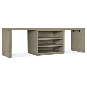 Linville Falls Desk 96-in Top with Open Cabinet and 2 Leg Panels – Hooker Furniture