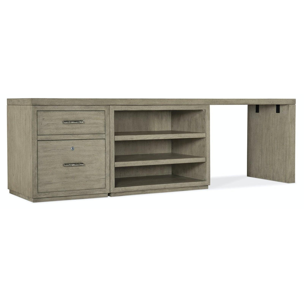 Hooker Furniture Linville Falls Desk With Small File, Open Cabinet And Leg - 96"