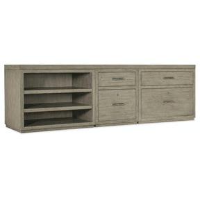 Linville Falls Credenza with 96-Inch Top, Files & Open Cabinet – Hooker Furniture