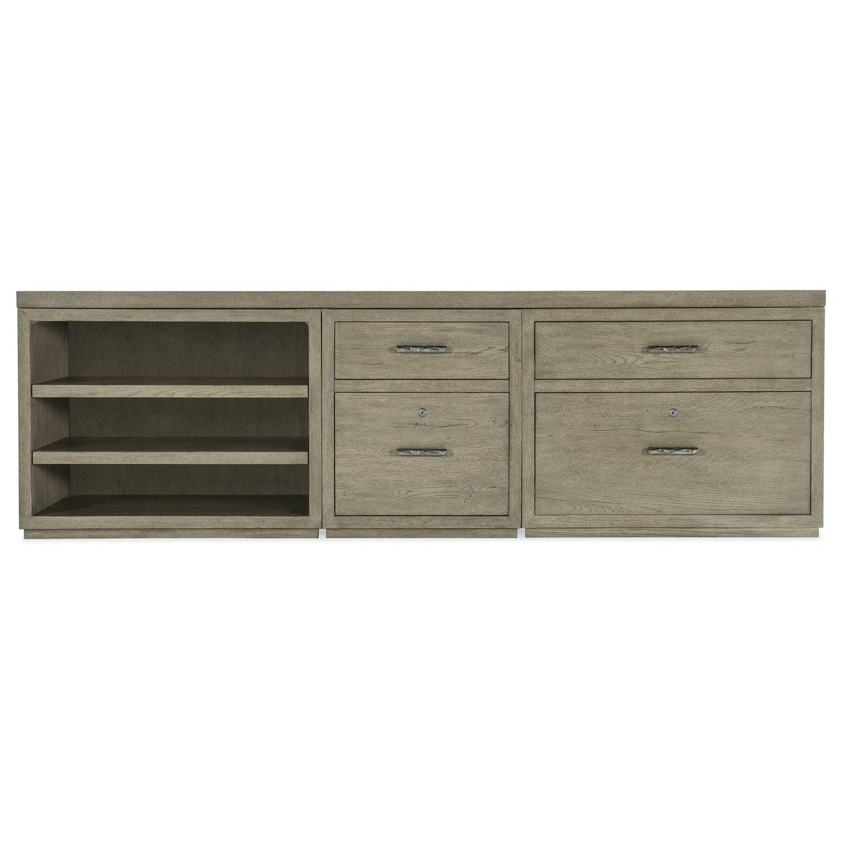 Hooker Furniture Linville Falls Credenza With Small File, Lateral File And Open Cabinet - 96"