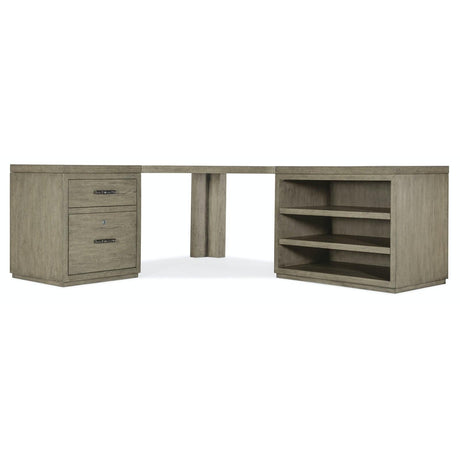 Hooker Furniture Linville Falls Corner Combo Desk With Open Cabinet And Small File