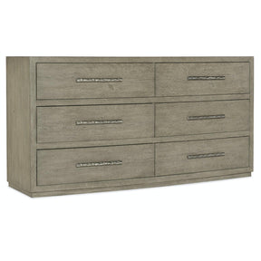 Linville Falls Chimney Gap Six-Drawer Dresser Oak Veneers Mink Finish – Hooker Furniture