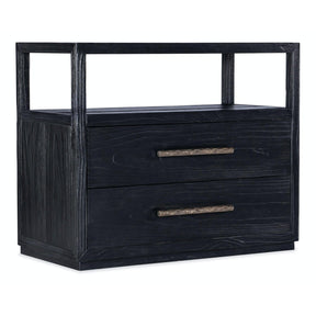 Linville Falls Shou Sugi Ban Two-Drawer Nightstand Shadow Black – Hooker Furniture