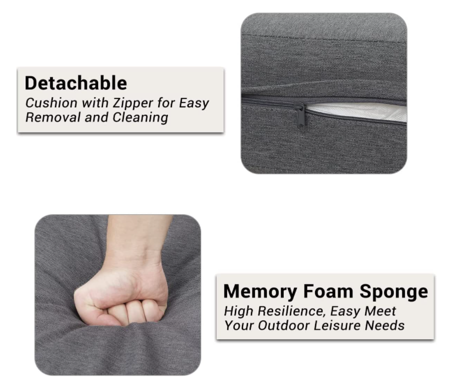 Aluminum Patio Conversation 4-Pieces Set with Dark Grey Cushions