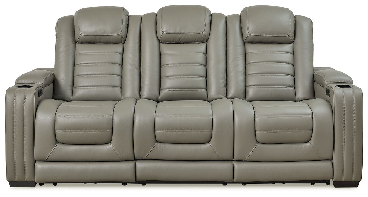 Backtrack - Gray - 3 Pc. - Power Reclining Sofa, Loveseat, Recliner | Ashley | Home Elegance USA