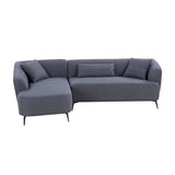 102" L shape Sectional Sofa Couch with Chaise Lounge for Living room/ Office, Metal Legs,Dark Grey - W876S00090 - image - 3