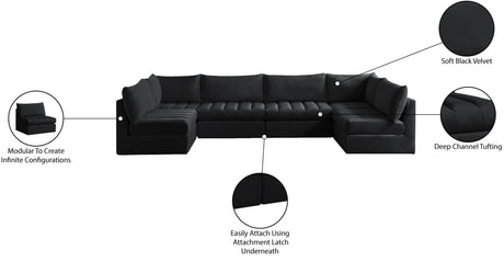 Jacob - Modular Sectional 6 Piece - Black - Home Elegance USA