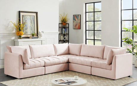 Jacob - Modular Sectional 5 Piece - Pink - Fabric - Home Elegance USA