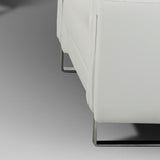 Divani Casa Salvia Modern White Leatherette Accent Chair - Home Elegance USA