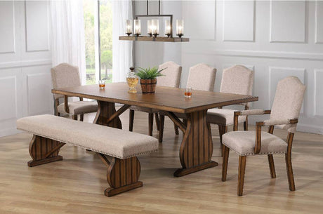 Acme Furniture - Maurice 9 Piece Dining Table Set In Oak - 62470-9SET