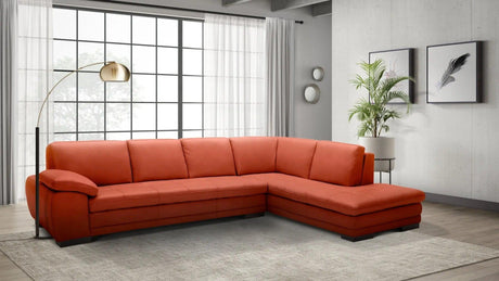 625 Italian Leather Sectional | J&M - 625 - Miami - Pumpkin - SKU175443111RHC - image - 3