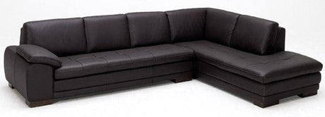 625 Italian Leather Sectional Brown In Right Hand Facing - 175443111 - Rhfc - Bw | J&M | Home Elegance USA