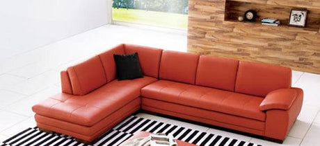 625 Pumpkin Italian Leather Laf Sectional - 175443111 - Lhfc - Pk | J&M | Home Elegance USA